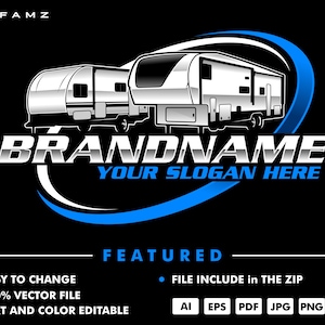 camper trailer logo - rv trailer - trailer -rv travel - camper - rv trailer service - automotive - auto service