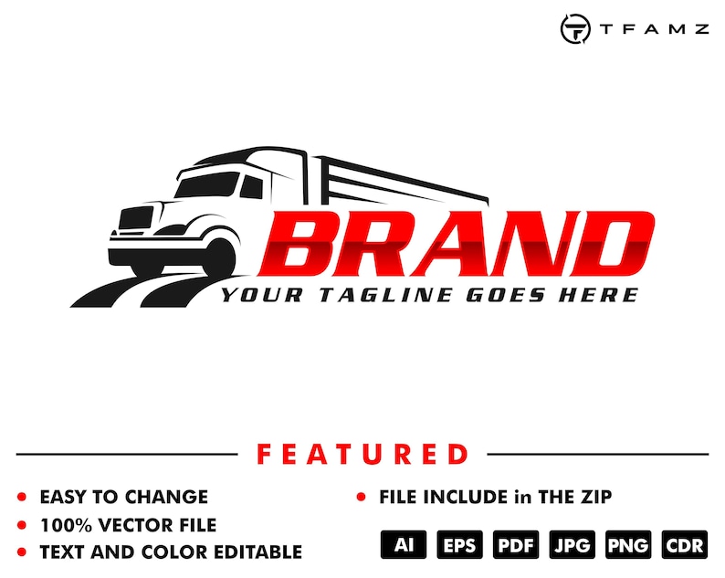 Custom Trucking Company Logo Design – Vector Illustration (digital ...