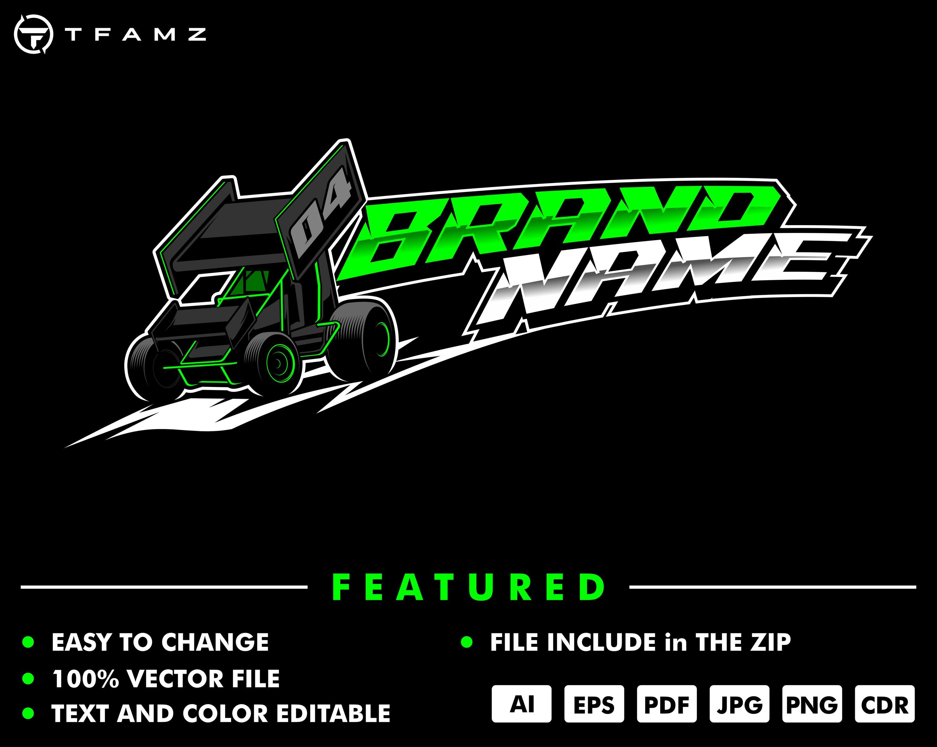 Sprint Car Racing Logo Design – Custom Automotive Sport Logo (digital ...