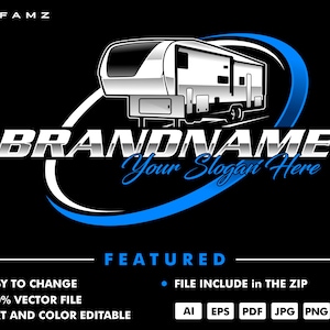 camper trailer logo - rv trailer - trailer -rv travel - camper - rv trailer service - automotive - auto service