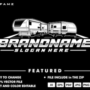 camper trailer logo - rv trailer - trailer -rv travel - camper - rv trailer service - automotive - auto service