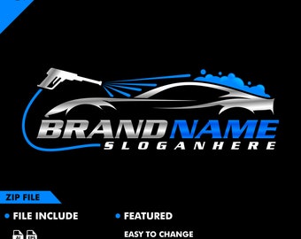 car wash logo - auto detailing - car logo design - sport car - detailing - car vector - vector - illustration - automotive logo - automotive