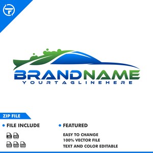 car wash logo - car logo - eco car wash logo - automotive