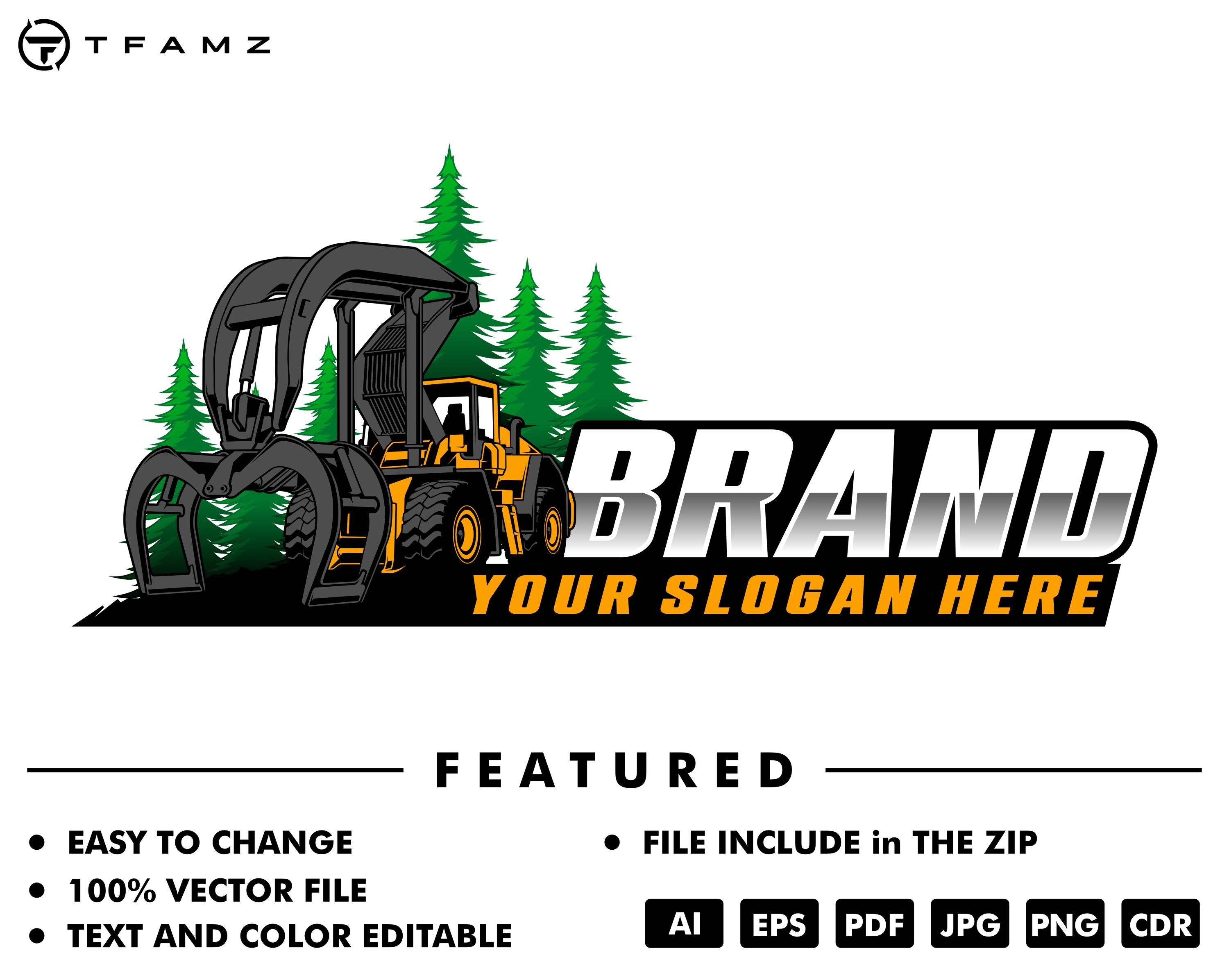 Load Handler Logo Log Loader Logo Template - Heavy Equipment Branding (digital Download ...