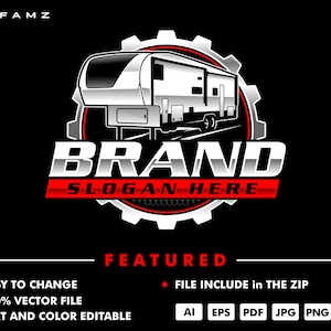 camper trailer logo - rv trailer - trailer -rv travel - camper - rv trailer service - automotive - auto service