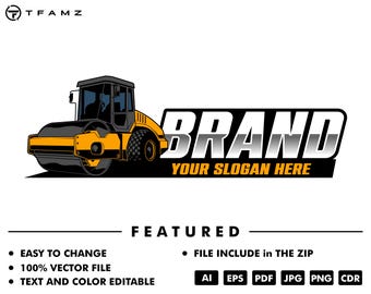 Heavy Equipment Logo Template: Construction, Industrial (Vector Files)
