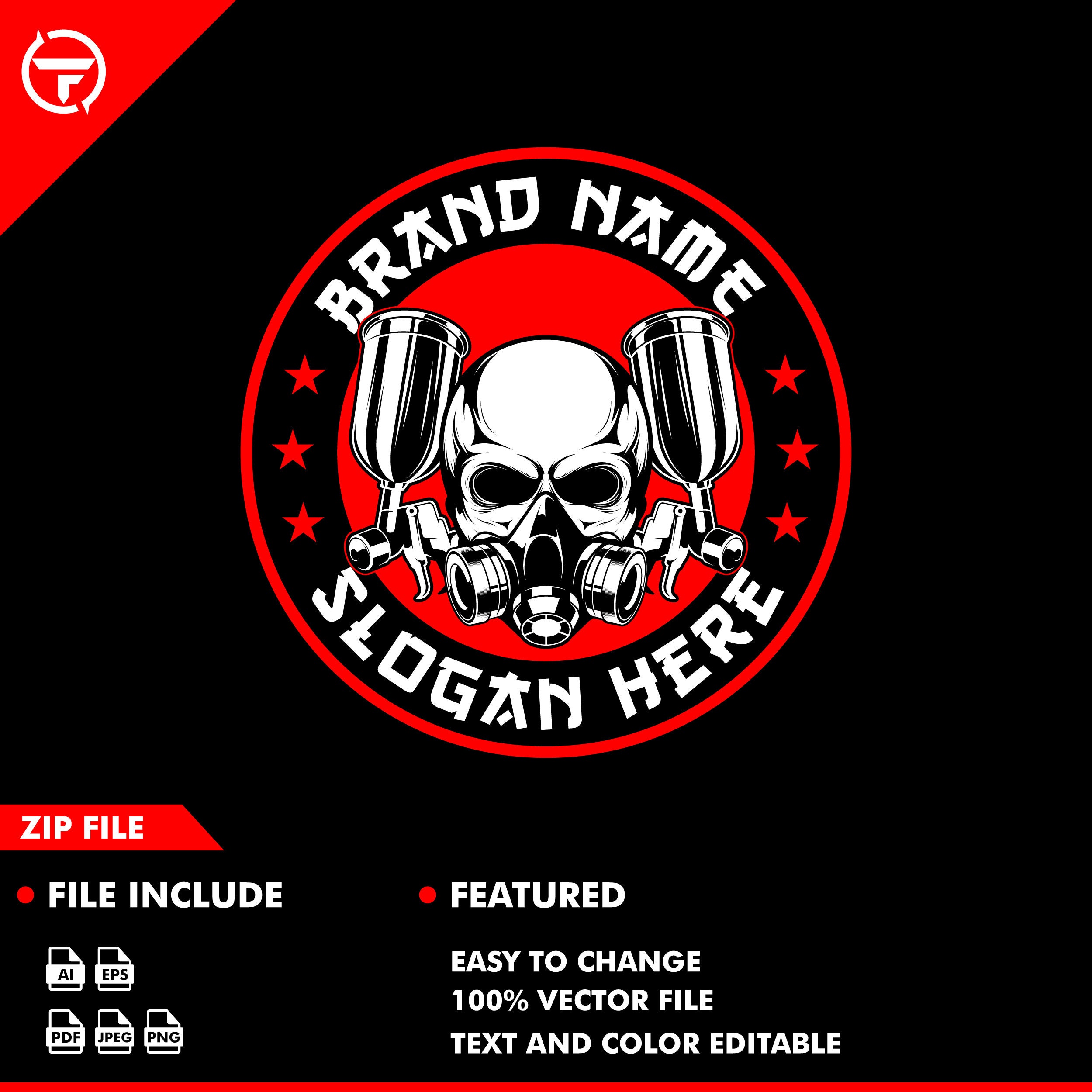 Paint Skull Logo Skull Logo Skull Automotive | Etsy