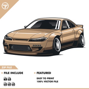 May include: A brown, modified sports car with large wheels and a low profile. The car has a black front bumper and a black rear diffuser.
