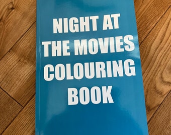 Night at the movies colouring book-100 movies-films-colouring book-art-free delivery-80s/90s-classics-birthday-mothers day- gifts