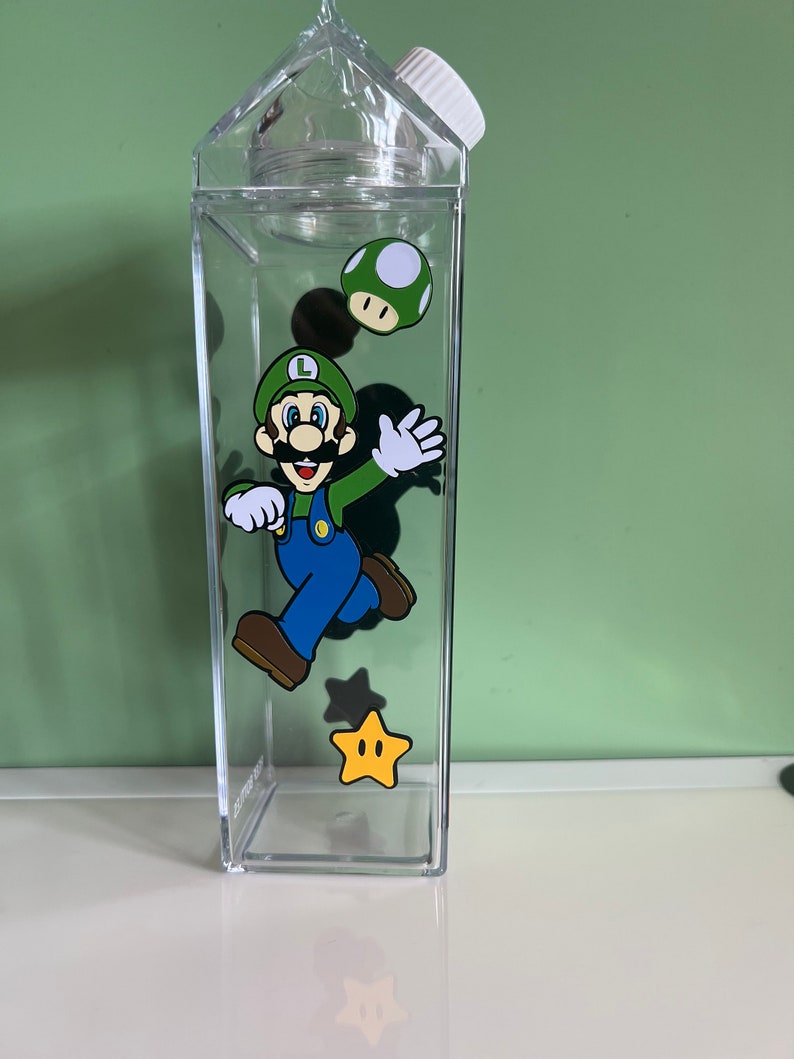 Mario milk carton water bottle-500ml-drinks bottle character bottle image 2