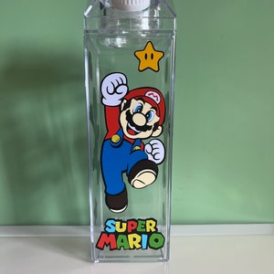 Mario milk carton water bottle-500ml-drinks bottle character bottle image 1