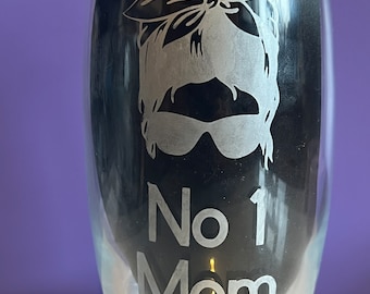 Mother’s Day etched hiball tumbler glass - personalised glasses for mom