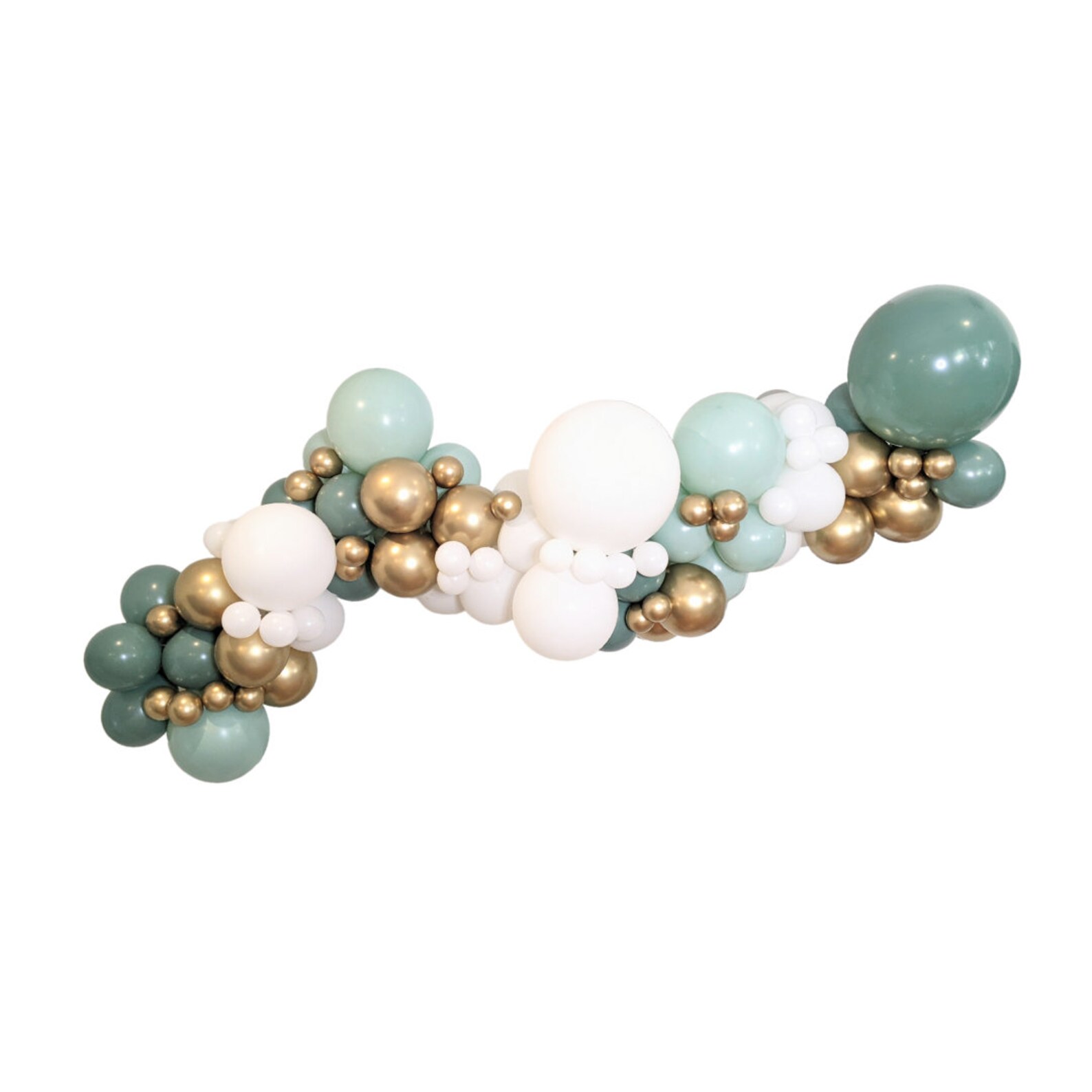 DIY Balloon Garland Kit Green, White and Gold // Birthday Christening ...