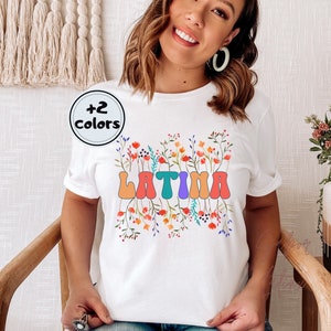 Latina Shirt| Hispanic Heritage Tee| Groovy Retro Clothing| Camisa Espanol| Poderosa Chingona| Spanish Retro| Cultura Latinx Business