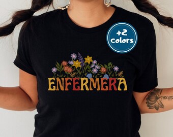 Latina Nurse Shirt| Enfermera Tee| Bilingual RN| ER Emergency Spanish Gift| Oncology Nurse Gift| Wildflower Latina Shirt| Med School Present