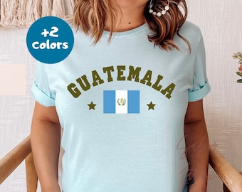 Guatemala-Shirt | Hemd Guatemalteca | Lateinisches Erbe | Halb guatemaltekischer Stolz | Guatemalateco AF Geschenk | Bandera Escudo| Lateinischer Shop