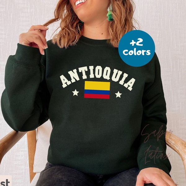 Antioquia Colombia Sweatshirt| Colombiana Crewneck| Paisa Clothes| Half Colombian Pride| Colombian AF Present| Colombia Flag| Latina Owned
