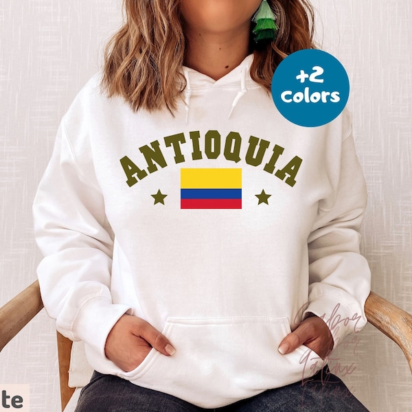 Antioquia Colombia Hoodie| Colombiana Sweatshirt| Paisa Clothes| Half Colombian Pride| Colombian AF Present| Colombia Flag| Latina Owned