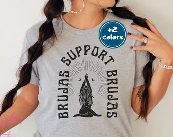 Witches Support Witches Spanish Shirt/ Bruja Halloween Tee/ Bruja Latina Regalo/ Retro Dia de Brujas/ Espanol Spooky/Latina Owned Business