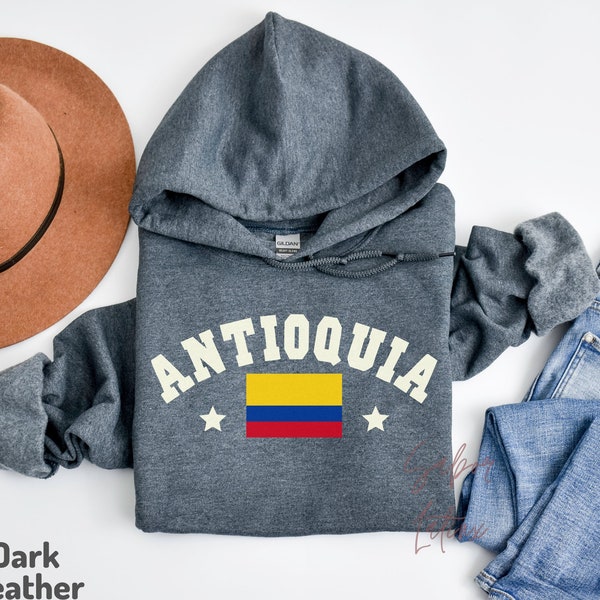 Antioquia Hoodie| Colombian Flag Sweatshirt| Sudadera Orgullo Colombiano| Made in Medallo Regalo| Gift for Colombian Woman| Latina Owned