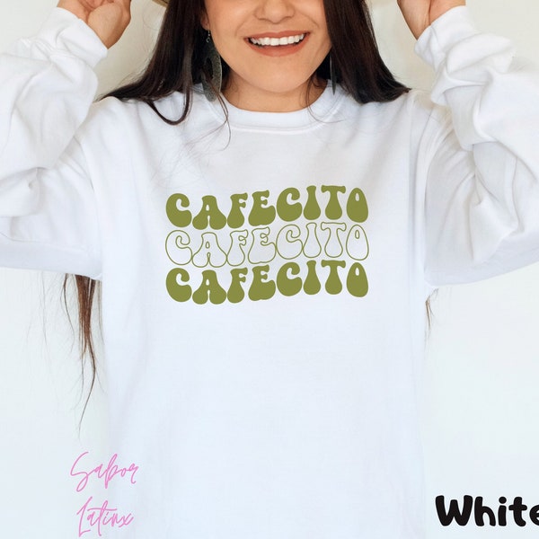 Cafecito Sweatshirt| Coffee Spanish Crewneck| Funny Spanish Gift| Buso Espanol Chisme y Cafecito| Presente Para Novia| Regalo Navidad Latina