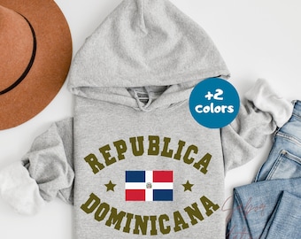 Republica Dominicana Hoodie| DR Flag Sweatshirt| Sudadera Orgullo Dominicano| Regalo Cumpleanos| Bandera Escudo| Gift for Dominican Women
