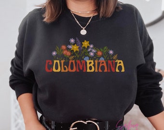 Colombiansk tröja | Buso Colombia | Tillverkad i Colombia Heritage Crew Neck | Halvcolombiansk stolthet | Colombiansk AF-present | Latinamerikansk kulturarvsmånad