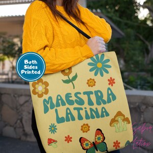 Spanish Teacher Bag Maestra Espanol Tote Educated Latina Gift Regalo La ...