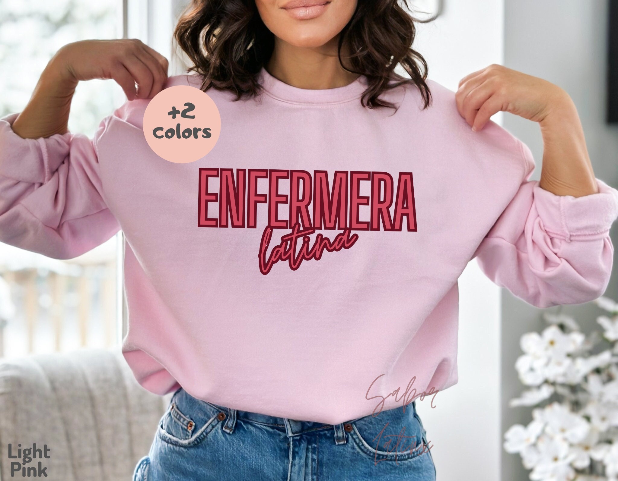Latina Nurse Sweatshirt| Enfermera Crewneck| Bilingual RN| ER Emergency Spanish| Oncology Nurse Gift| Mujeres en Medicina| Med School