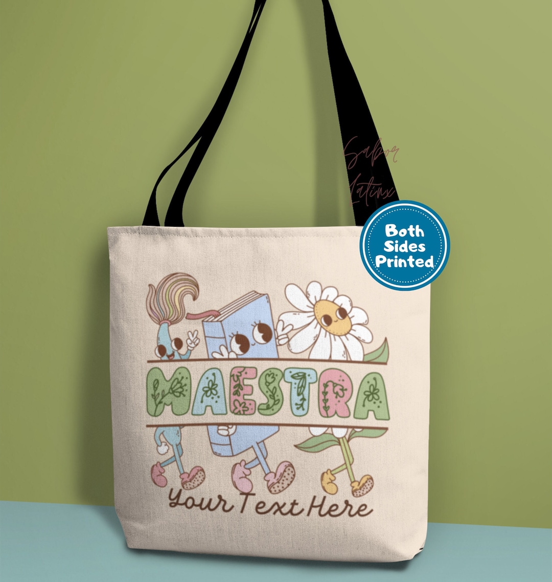 Bilingual Teacher Bag| Personalized Maestra Tote| Custom Back to School ...