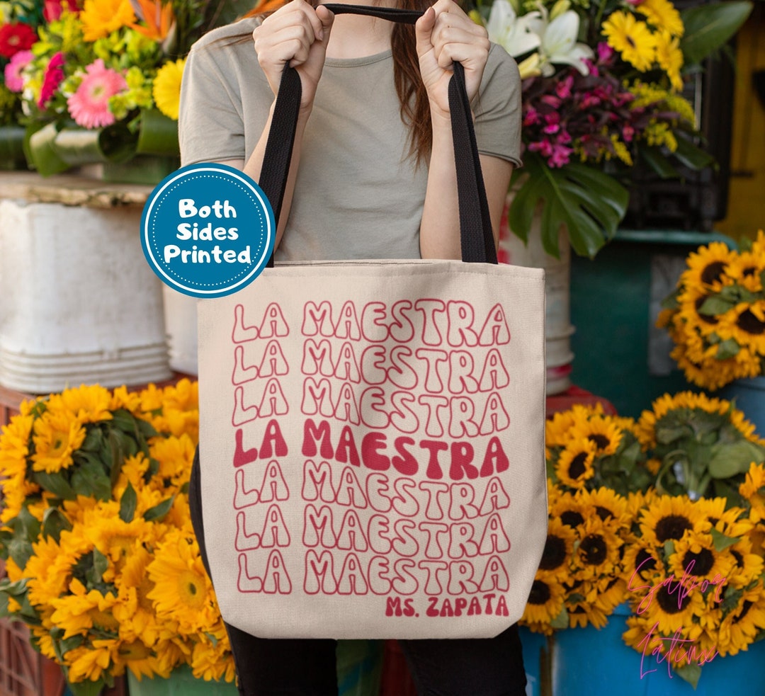 Bilingual Teacher Bag| Personalized Maestra Tote| Custom Back to School ...