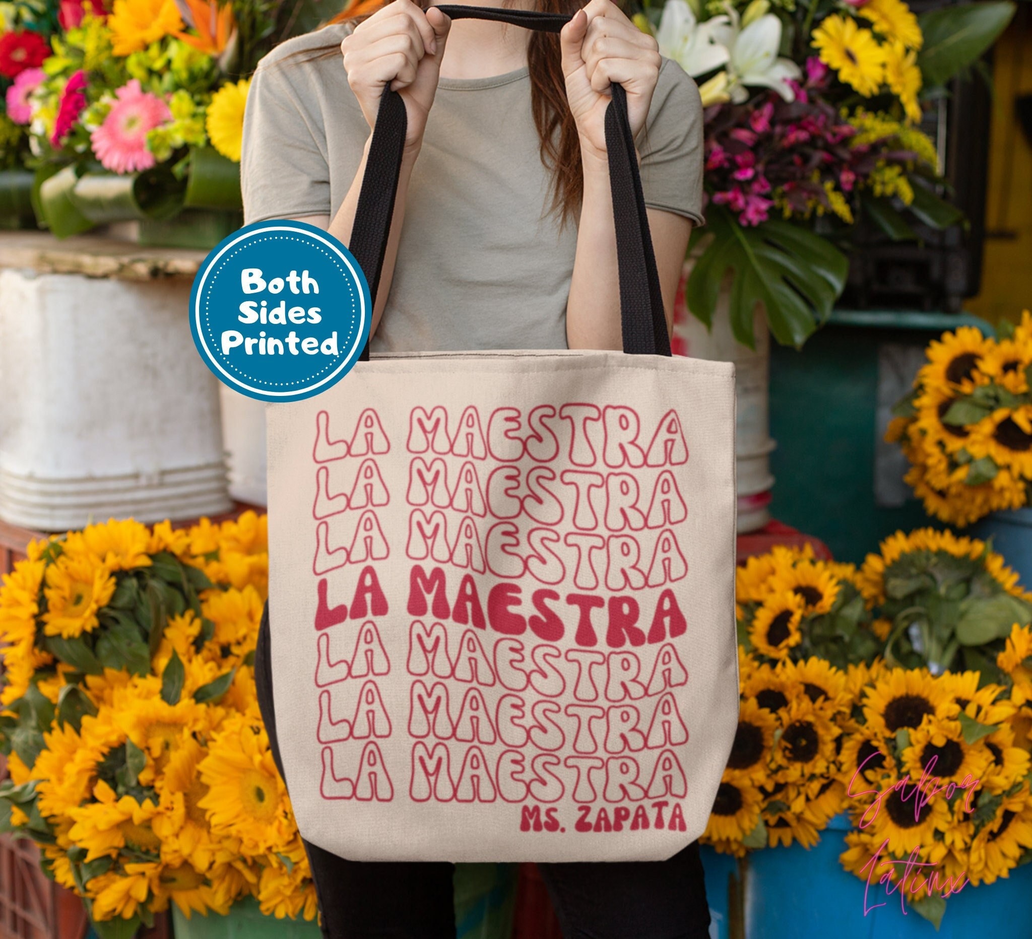 Bilingual Teacher Bag| Personalized Maestra Tote| Custom Back to School ...