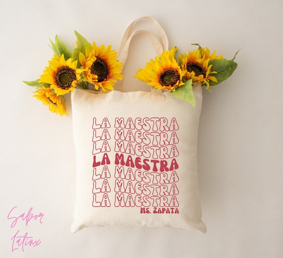 Maestra Bag Personalized Spanish Teacher Tote Custom Made to - Etsy