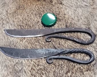 blacksmiths knife wrapped tail knife flint and steel knife bottle opener knife