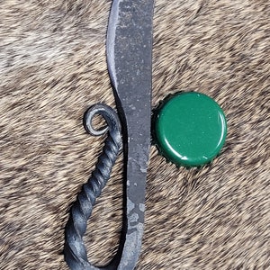 handforged mini blacksmiths wrapped tail knife flint and steel knife
