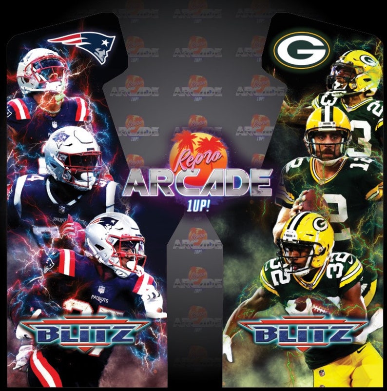 NFL Blitz Custom Team side Art and Riser Only Arcade1up Etsy