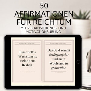 50 affirmation cards belief cards for more wealth and prosperity with exercises for visualization and motivation | digital download