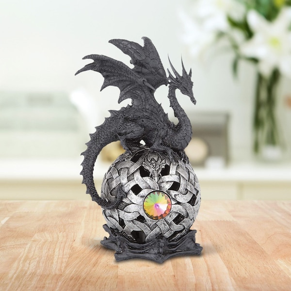 Dragon on light up led orb fantasy decoration collectible figurines room/home decor Holiday Gifts for Him/Her