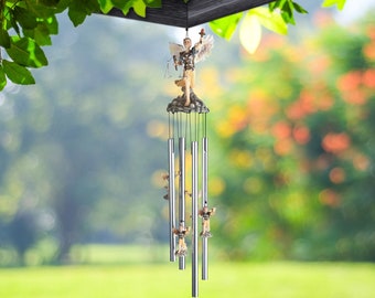 23" Long Archangel Round Top Wind Chime Garden Patio Decoration Garden/Home Decor Holiday Gifts For Him/Her