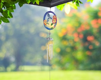 31" Long Hummingbird with Flower Suncatcher Wind Chime Garden Patio Decoration Garden/Home Decor New Home Gifts