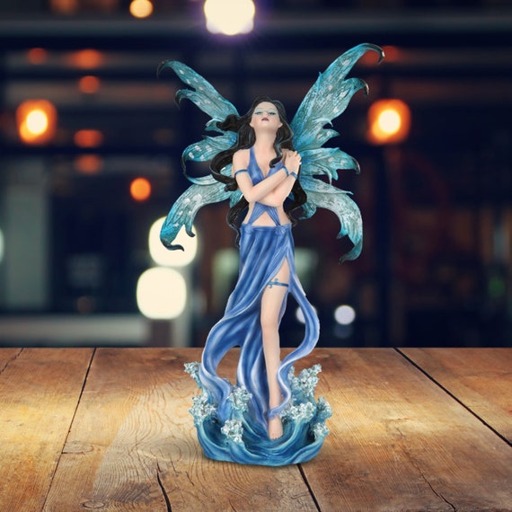 Collection de statues de figurines de fées élémentaires, eau, feu