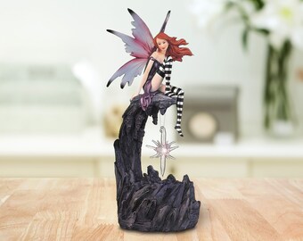 10.5h Fairy With Wolf Figurine Statue Room Decor - Etsy