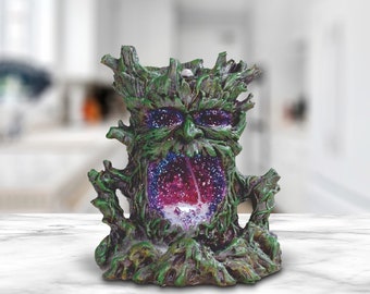 6"h forest mystic spirit god greenman backflow incense holder statue fantasy decoration figurine incense burner