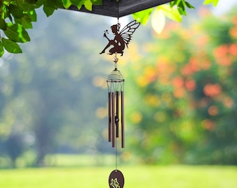 27" long metal brown fairy wind chime  garden/home decor new home gifts