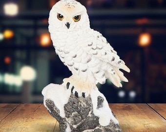 Snowy owl statue wild animal decoration figurine room/home decor new home Holiday Gifts for Him/Her