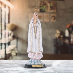 Our lady of fatima statue our lady of the holy rosary of fatima holy figurine religious decoration 12"h room decor room/home decor gifts