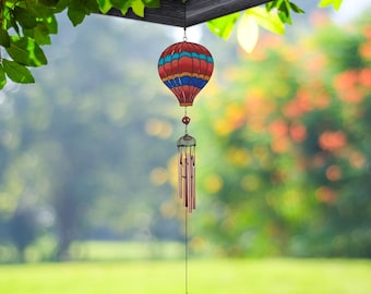 31" long air balloon wind chime with copper gem  garden/home decor new home gifts