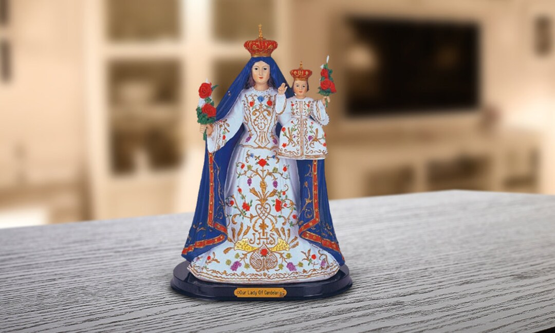 Our Lady of Candle Statue Virgin of Candelaria Holy Figurine Etsy
