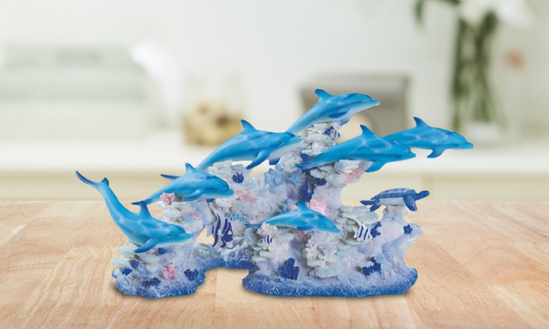 Blue and purple dragon with pyramid glass statue fantasy decoration  figurine 16.5h room/home decor new home gifts