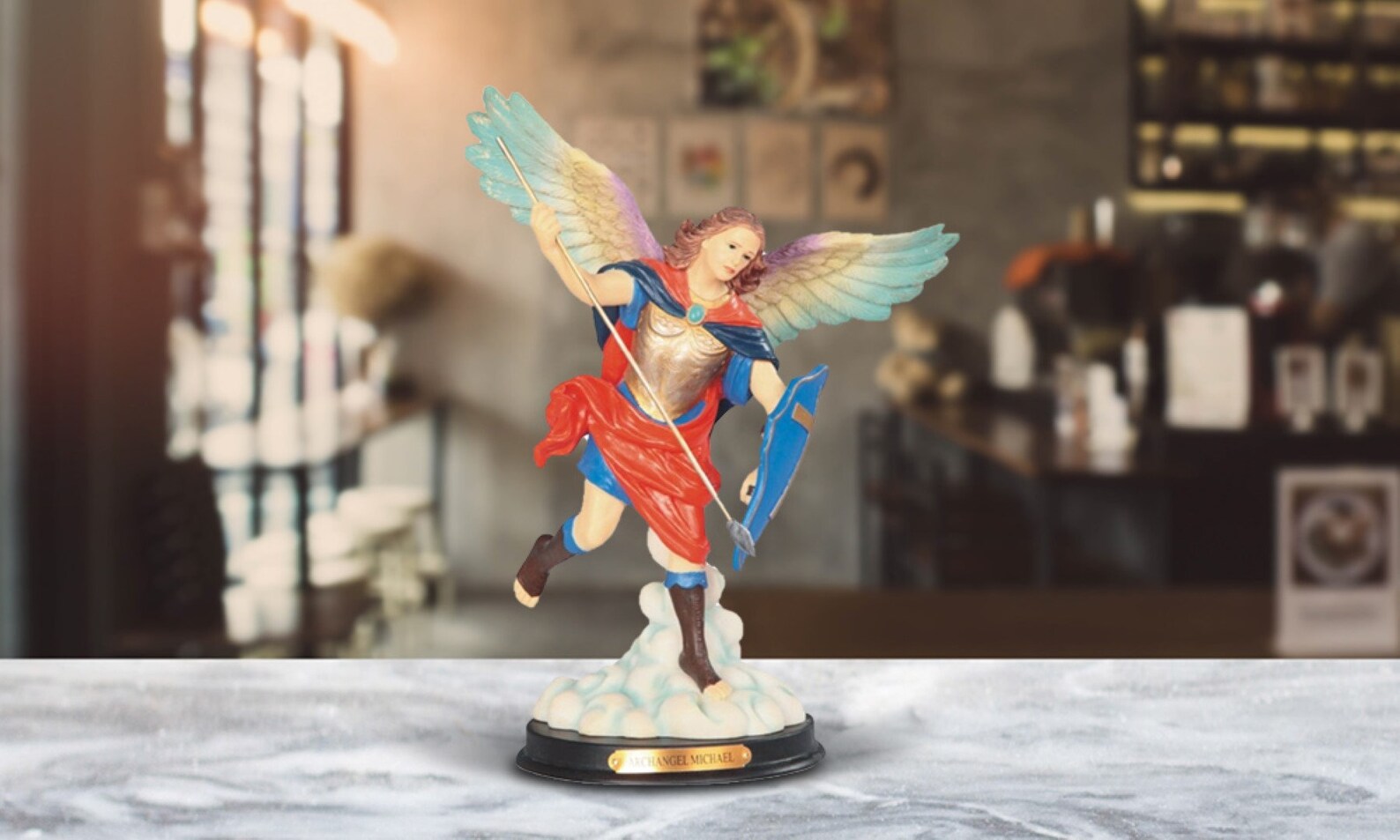 Archangel Michael Statue Saint Michael the Strongest Angel Etsy